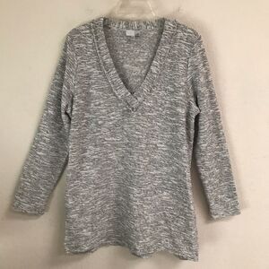 14th & Union gray V-neck tunic sweater XL